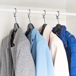 Kledinghanger / hotelhanger lux A kwaliteit, zwart gelakt, anti diefstal ring