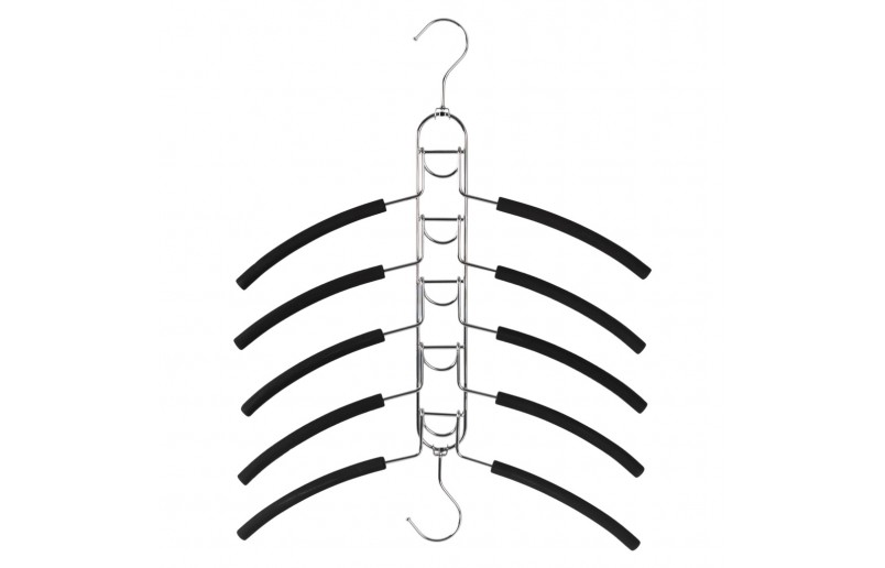 Luxury clothes hanger 5 in 1 chrome metal