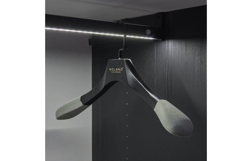 Kledinghanger A kwaliteit, antique gelakt platte zwarte haak 