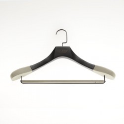 Porte-manteau avec porte-pantalon, crochet noir plat laqué antique 