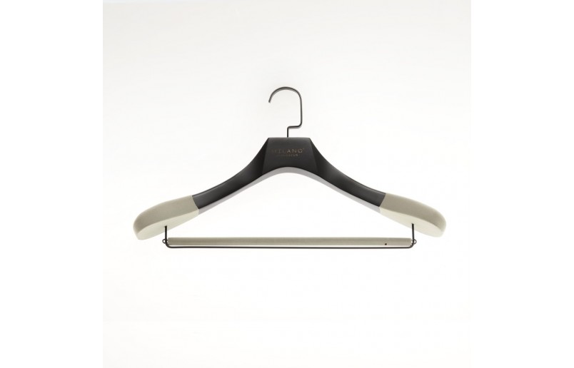 Porte-manteau avec porte-pantalon, crochet noir plat laqué antique 