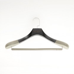 Porte-manteau avec porte-pantalon, crochet chromé plat laqué antique 