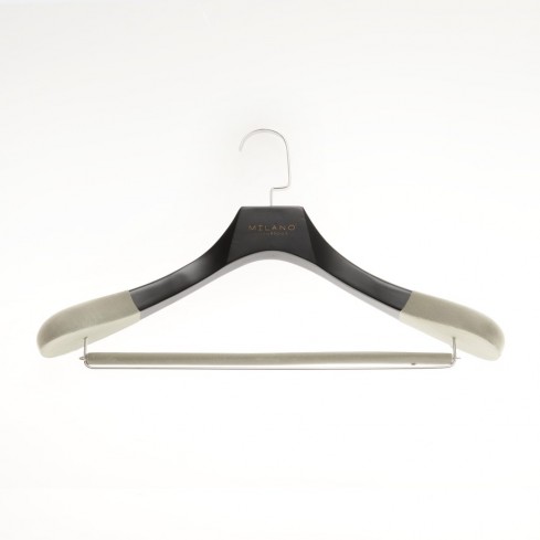 Porte-manteau avec porte-pantalon, crochet chromé plat laqué antique 