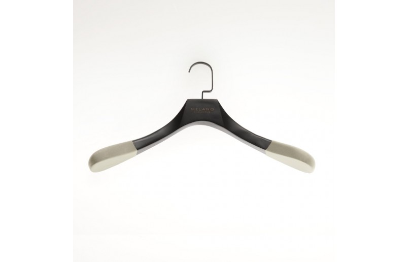 Kledinghanger A kwaliteit, antique gelakt platte zwarte haak 