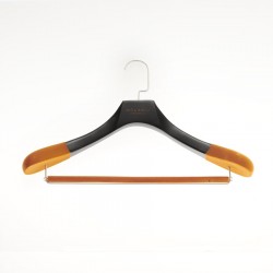 Porte-manteau avec porte-pantalon, crochet chromé plat laqué antique 