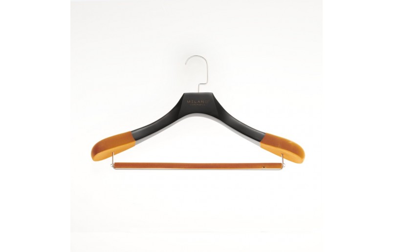 Porte-manteau avec porte-pantalon, crochet chromé plat laqué antique 