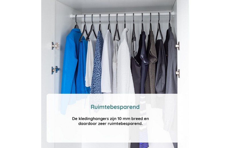 Kledinghanger A kwaliteit, antique gelakt platte zwarte haak 