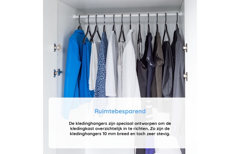 Kledinghanger A kwaliteit hout, zwart gelakt platte zwarte haak 