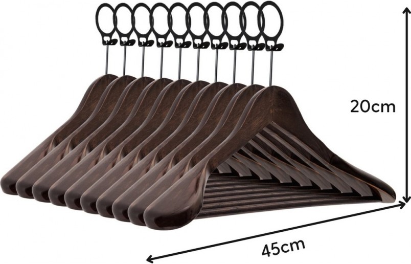 Clothes hanger / luxury hotel hanger, premium quality, antique lacquer finish, anti-theft ring