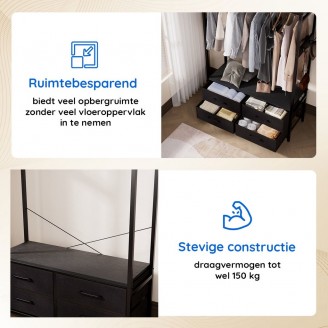 Casamoda Kledingkast - Kledingrek met 4 lades