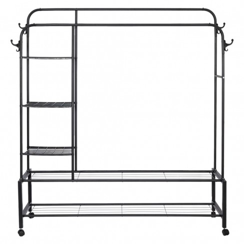 Eleganca clothes rack XXL with 2 bars and additional shelves