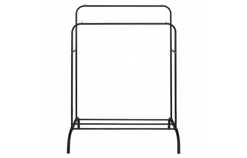 Eleganca kledingrek met 2 stangen en schoenenplank, zwart metaal