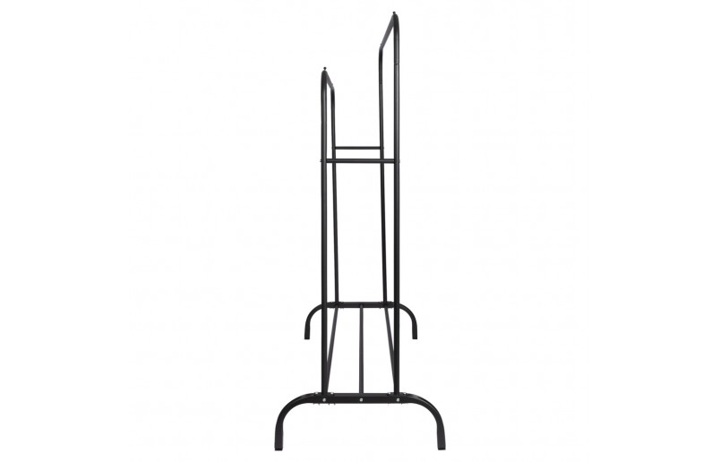 Eleganca kledingrek met 2 stangen en schoenenplank, zwart metaal