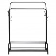 Porte-vêtements Eleganca avec 2 barres incurvées et étagères à chaussures, noir