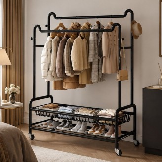 Eleganca extra stevig XXL kledingrek op wielen 150 cm breed 