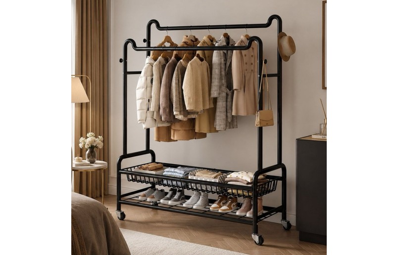 Eleganca extra stevig XXL kledingrek op wielen 150 cm breed 