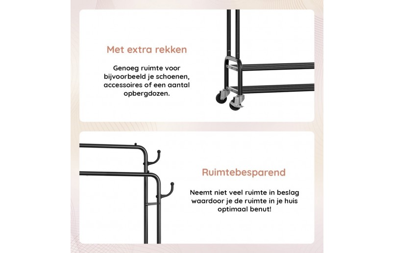 Eleganca stevig kledingrek XL 112 cm breed makkelijk te monteren