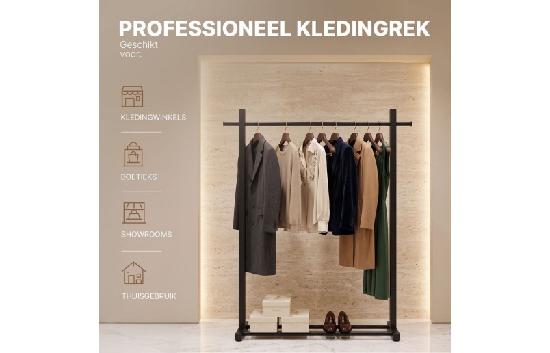 Eleganca robuust professioneel kledingrek 120 cm breed 