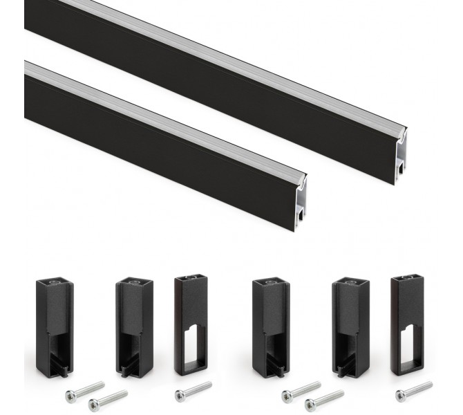 RSR Hangers, kledingstang, garderobe, industrieel design voor hoek, muur, plafond, L-vorm | breedte 50 cm x hoogte 100 cm | garderobestang | kleedkamer | slaapkamer | garderobe | inloopkast