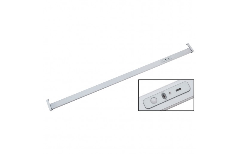 Clothes rod with LED lighting (rechargeable) silver gray