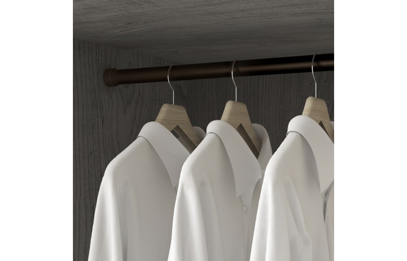 Tringle à vêtements ronde moka ( 2 pièces ) en kit complet