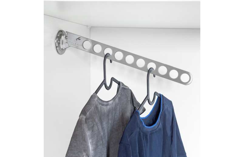 Wardrobe holder silver adjustable with 10 holes