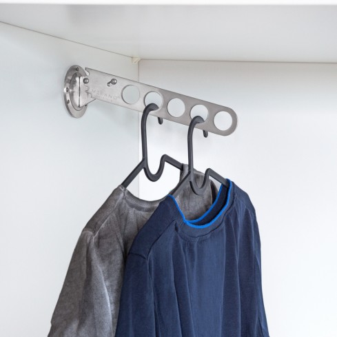 Wardrobe holder silver adjustable with 5 holes