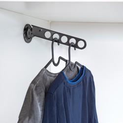 Wardrobe holder black adjustable with 5 holes