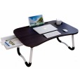 Table pliante pour ordinateur portable Noir - Table de chevet robuste - table pliante avec support pour tablette