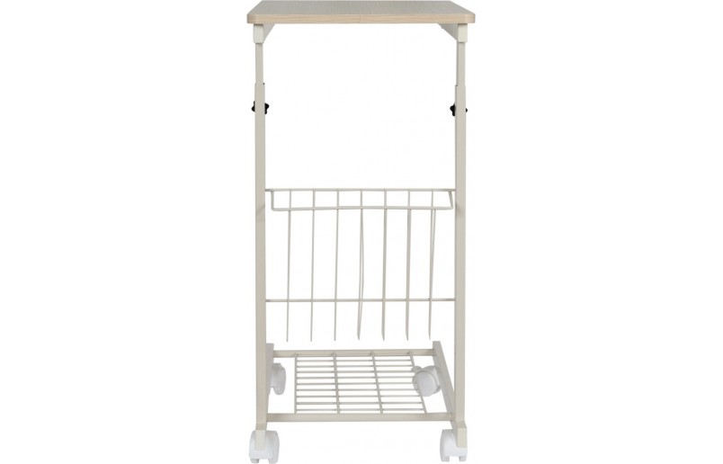 Table d'ordinateur portable blanche - table d'appoint réglable et mobile