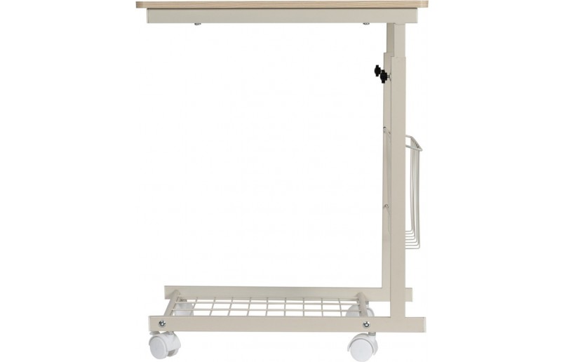 Table d'ordinateur portable blanche - table d'appoint réglable et mobile