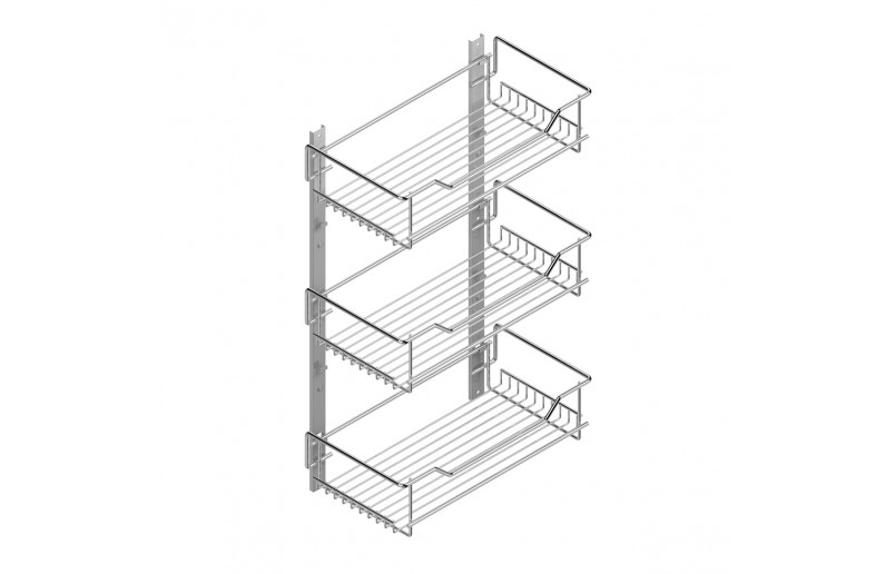 Storage rack with 3 baskets