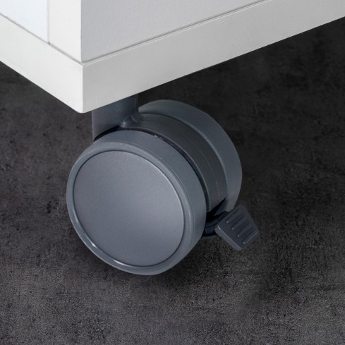 Meubelwiel grijs kunststof in set á 4 stuks 73 mm hoog