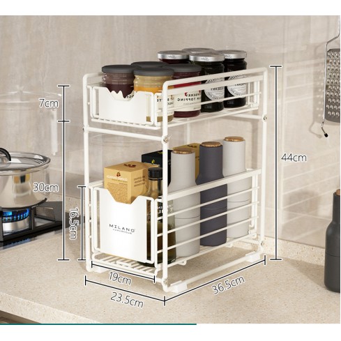 Opbergrek organizer wit en zwart L = 25,5 cm breed