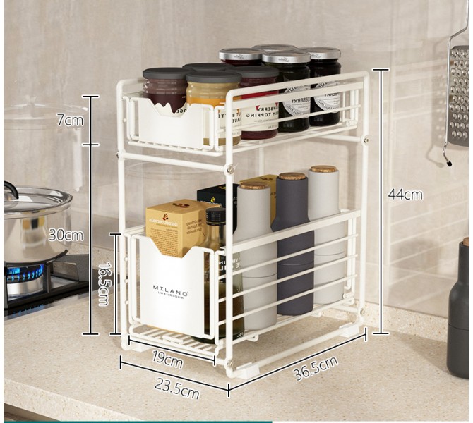 Uittrekbare kast lade organizer voor keuken, glijdende bamboe hout opbergrek organisatie, glijdende kast plank voor voorraadkast, uitschuiven kruidenrek container deksel organizer met verdelers, 45 cm