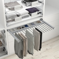 Luxe uittrekbare pantalonhouder zilver, in breedte verstelbaar. Luxe uittrekbare pantalonhouder zilver, in breedte verstelbaar.