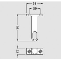Closet rod center support black for under a shelf