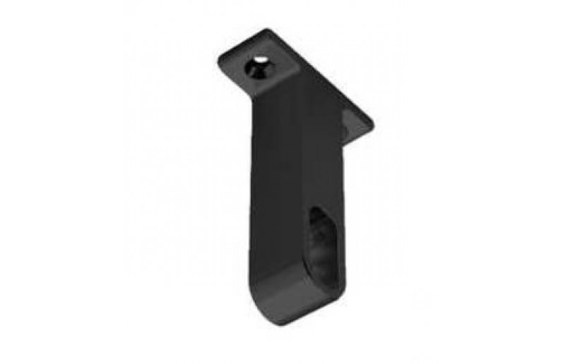 Closet rod center support black for under a shelf