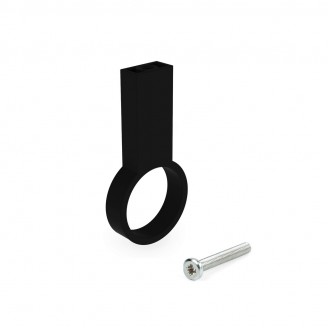 Clothes rod center holder under a shelf round 28 mm black