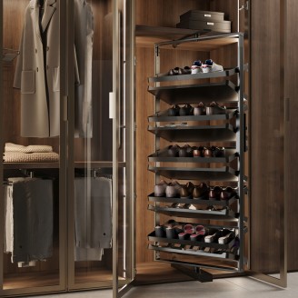 Schoenencarrousel voor zo'n 30 paar schoenen 360° draaibaar schoenenrek 