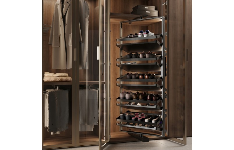 Shoe Carousel for about 30 pairs of shoes  360° rotating shoe rack