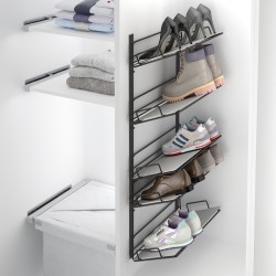 Support de rangement coulissant anthracite avec 5 étagères