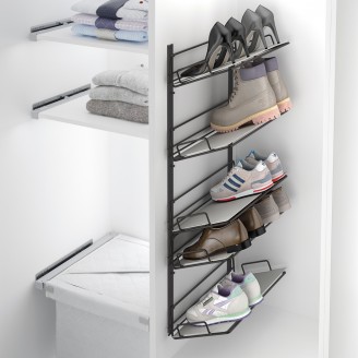 Uittrekbaar antraciet opbergrek met 5 etages