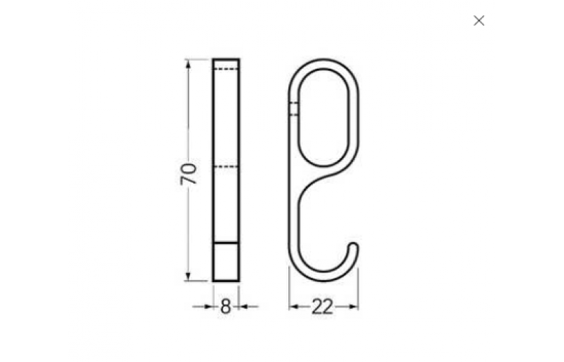 Schuifhaak zwart t.b.v. kastbuis - KBSH500Z