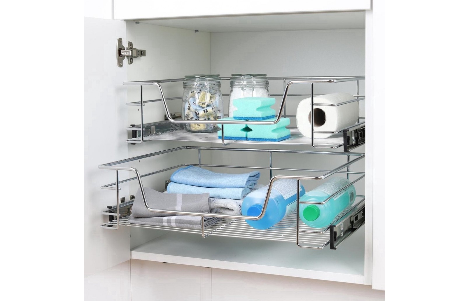 Appliance Schuiflade, Keuken Caddy Schuiflade Met Rolling Wheels Quadrate Stretching Base Koffiezetapparaat Bewegende Sliders Rolling Tray Onder Kast Aanrecht Opslag (16.1 X 11.8 X 0.8in