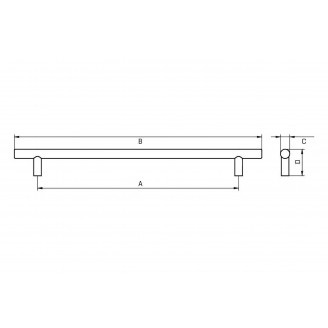Manche de canne lux avec nervures, or mat 165 mm