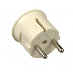 Angle plug white with protective earth