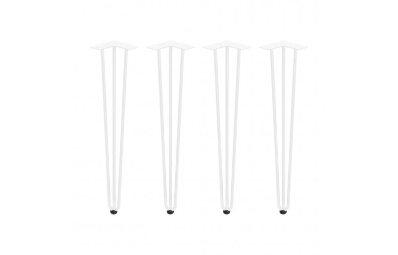 Tafelpoten wit met 3 staven 710 mm, set á 4 stuks