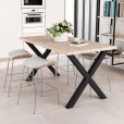 Pieds de table en croix noirs, hauteur 695 mm, largeur 697 mm, paquet de 2