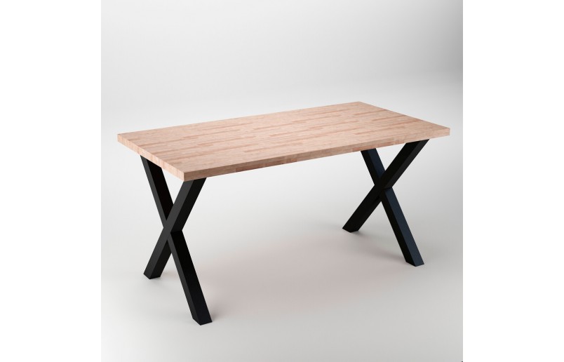 Pieds de table en croix noirs, hauteur 695 mm, largeur 697 mm, paquet de 2